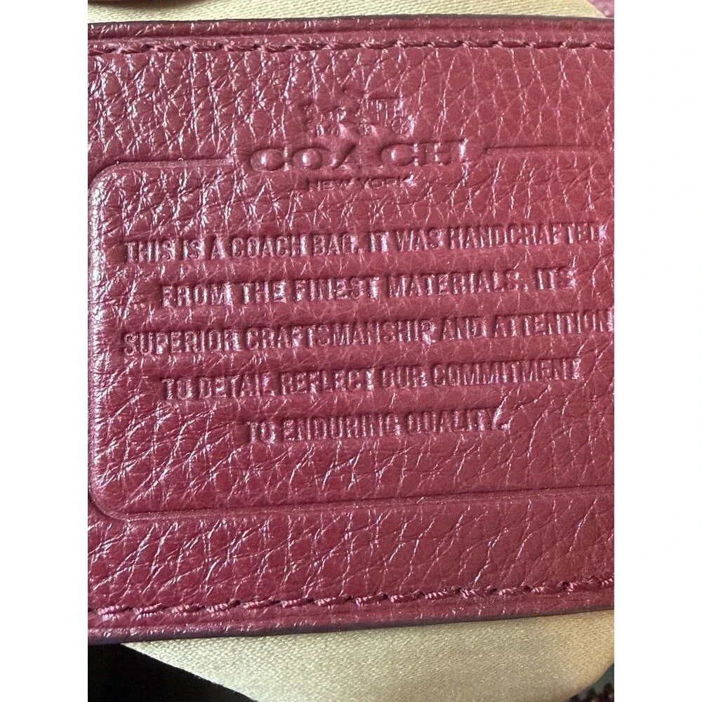 Coach Park Carrie Tote Crimson Pebbled Leather Shoulder Bag Purse